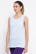 Load image into Gallery viewer, Melange Peach Cotton Gym/Sports Activewear Top with Criss-Cross Back

