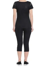 Load image into Gallery viewer, Gym Sports Active wear Top with Capri-Purple
