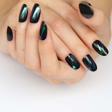 Load image into Gallery viewer, 24pcs Fashion section candy color Round head nails, popular sales of the king, sexy black GG
