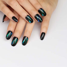 Load image into Gallery viewer, 24pcs Fashion section candy color Round head nails, popular sales of the king, sexy black GG

