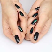 Load image into Gallery viewer, 24pcs Fashion section candy color Round head nails, popular sales of the king, sexy black GG
